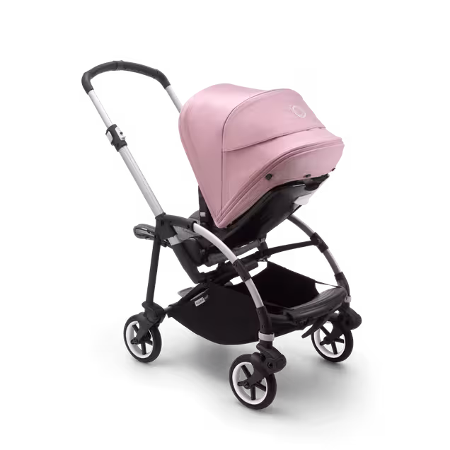 Bugaboo Bee 6 seat stroller soft pink sun canopy, grey mélange fabrics, aluminium base - Main Image Slide 2 of 2