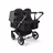 Bugaboo Donkey 5 twin stroller graphite base, midnight black fabrics, grey mélange sun canopy - Thumbnail Slide 1 of 12