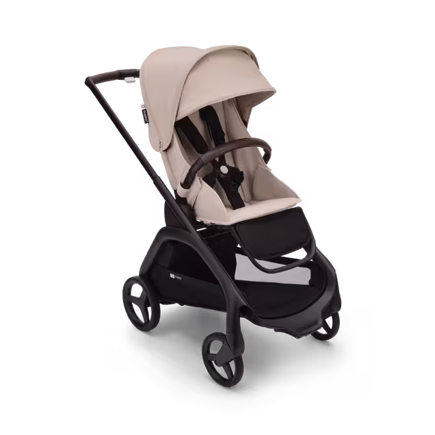 Bugaboo Dragonfly seat stroller black base, desert taupe fabrics, desert taupe sun canopy - Main Image Slide 2 of 16