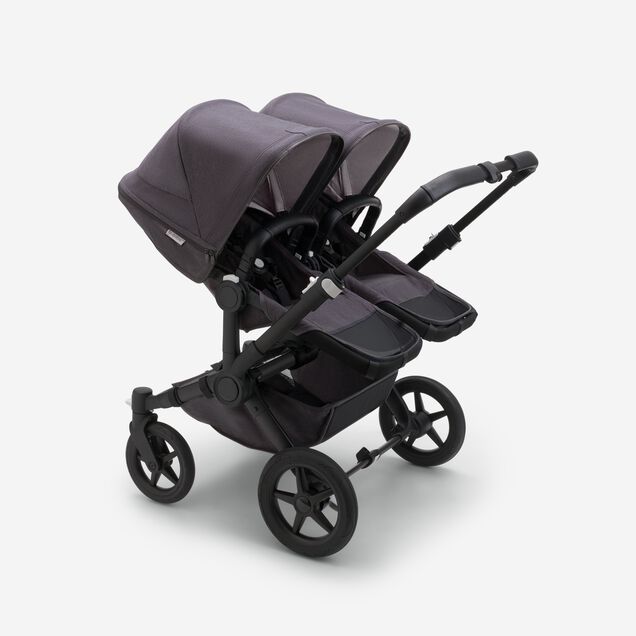 Bugaboo Donkey 5 twin stroller black base, mineral washed black fabrics, mineral washed black sun canopy - Main Image Slide 3 of 11