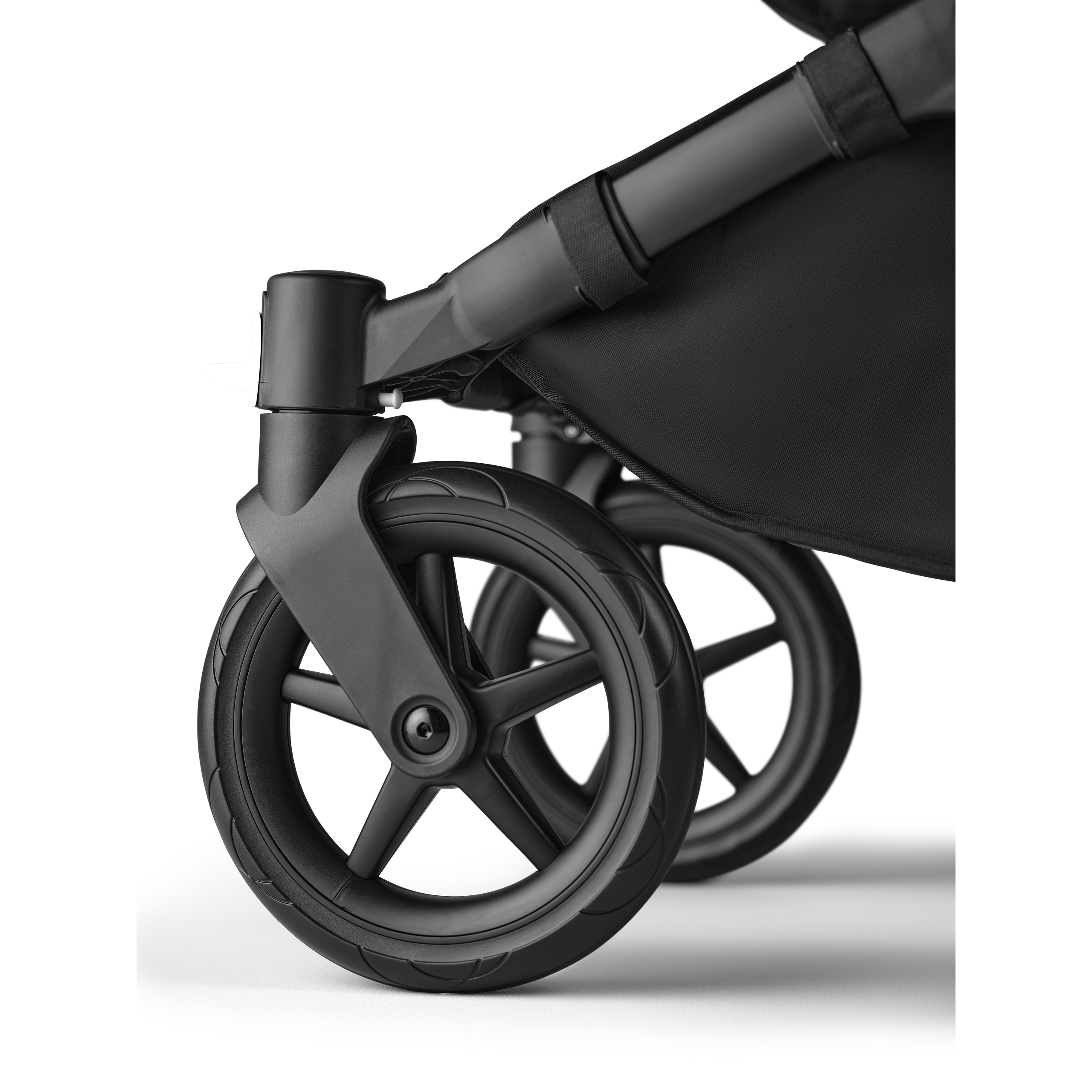 Bugaboo Donkey 5 twin stroller black base, midnight black fabrics, midnight black sun canopy - Thumbnail Slide 11 of 12