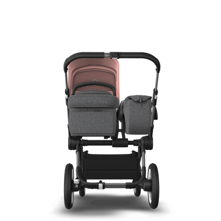 Bugaboo Donkey 5 Mono bassinet and seat stroller graphite base, grey mélange fabrics, morning pink sun canopy - view 2