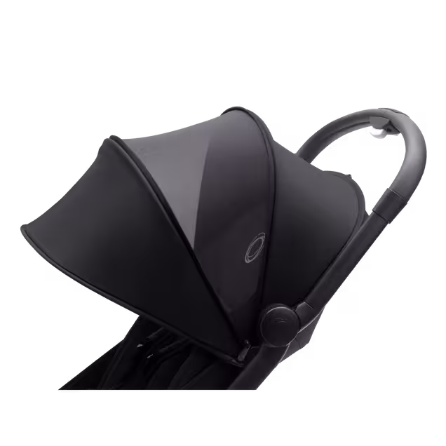 Bugaboo Butterfly travel stroller black base, dark cherry red fabrics, dark cherry red sun canopy - Main Image Slide 11 of 13