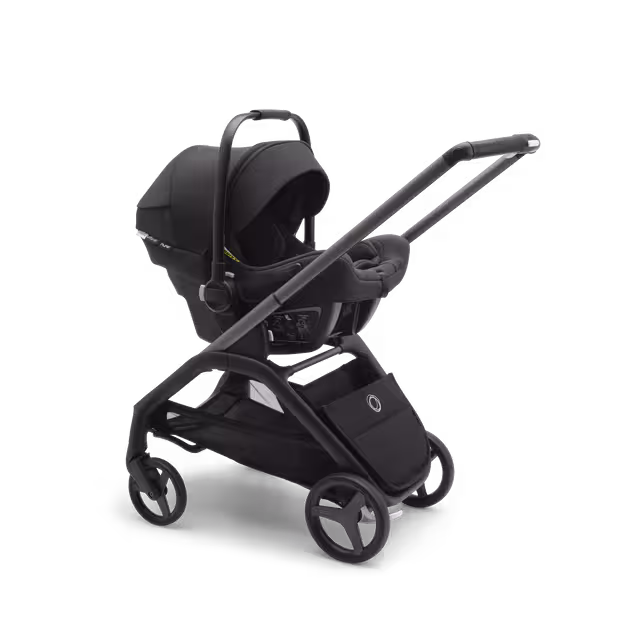 Refurbished Bugaboo Dragonfly 2-in-1 pushchair black base, dark cherry red fabrics, dark cherry red sun canopy - Main Image Slide 8 of 9