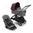 Bugaboo Dragonfly 2-in-1 stroller graphite base, grey melange fabrics, dark cherry red sun canopy - Thumbnail Slide 1 of 16