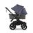 Bugaboo Donkey 5 Duo double stroller black base, grey mélange fabrics, stormy blue sun canopy - Thumbnail Slide 2 of 11
