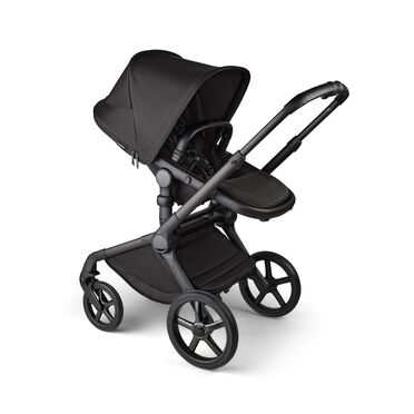 A Bugaboo Fox 5 Noir Limited Edition seat stroller in Black Moonlight colorway. - view 2