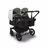 Bugaboo Donkey 5 twin stroller black base, midnight black fabrics, misty white sun canopy - Thumbnail Slide 1 of 12