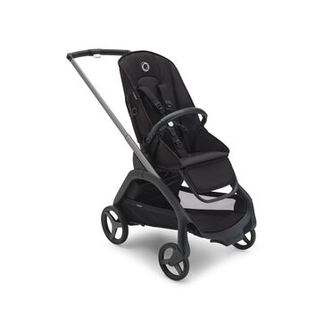 RBLU Bugaboo Dragonfly bassinet and seat stroller graphite base, midnight black fabrics, midnight black sun canopy - view 2