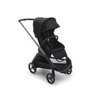 Bugaboo Dragonfly kinderwagen met stoel met graphite onderstel, midnight black bekleding en midnight black zonnekap.