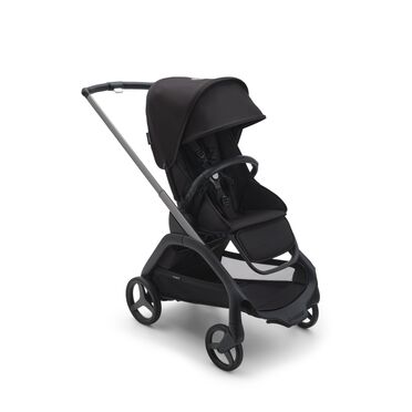 Poussette Bugaboo Dragonfly avec siège, châssis graphite, housse nuit noire et capote nuit noire.