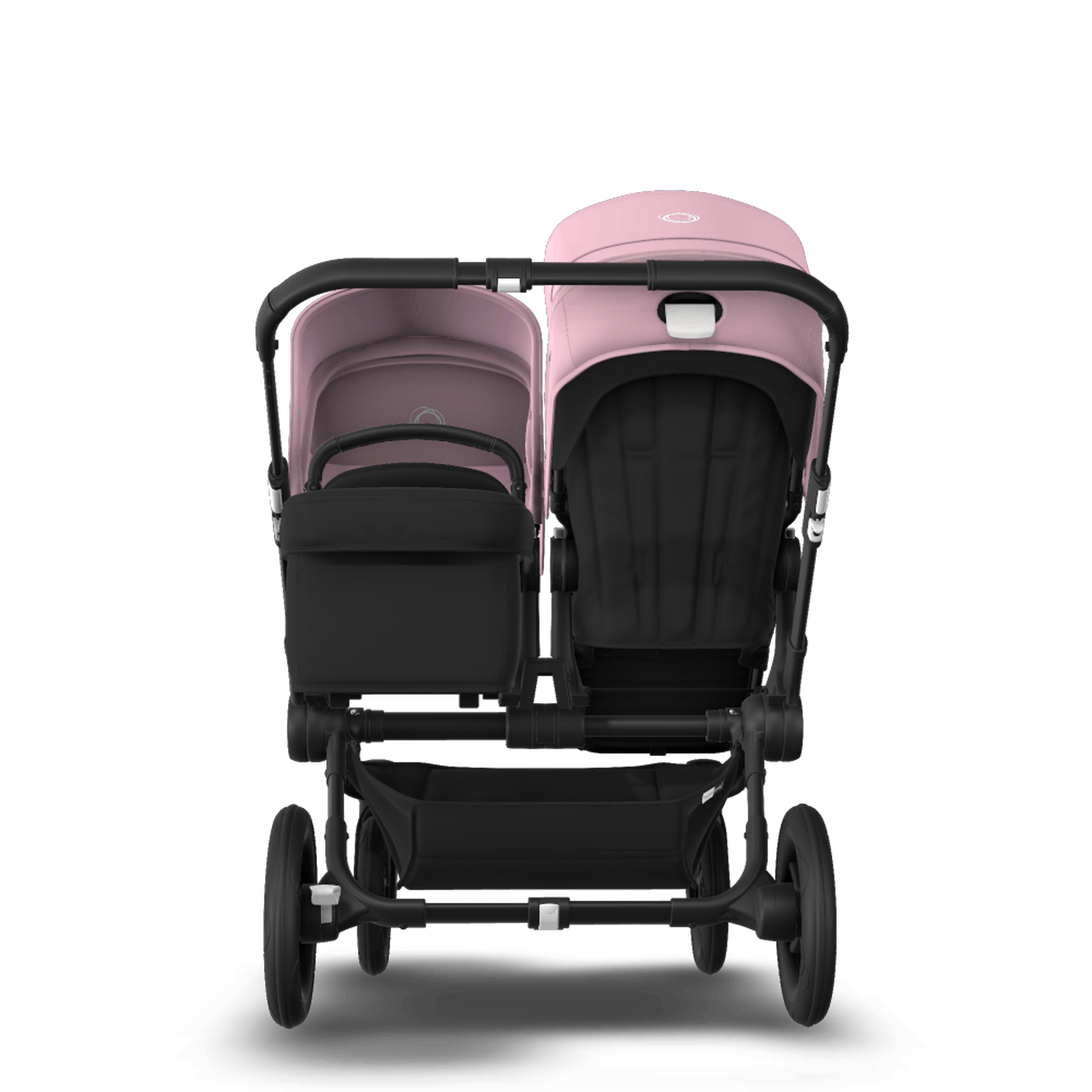 Bugaboo Donkey 3 Duo seat and bassinet stroller soft pink sun canopy, black fabrics, black base - Thumbnail Slide 3 of 5