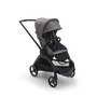 Bugaboo Dragonfly seat stroller with black chassis, grey melange fabrics and grey melange sun canopy. - Thumbnail Slide 1 of 18