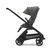 Side view of the Bugaboo Dragonfly seat stroller with black chassis, grey melange fabrics and forest green sun canopy. - Thumbnail Slide 2 of 16