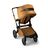 Back view of the Bugaboo Fox 5 Noir Limited Edition stroller in Amber Glow, with the sun canopy's peek-a-boo panel visible. - Thumbnail Slide 5 of 15
