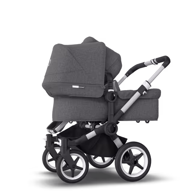 Refurbished Bugaboo Donkey3 duo compl UK ALU/GREY MELANGE-GREY MELANGE - Main Image Slide 1 van 5
