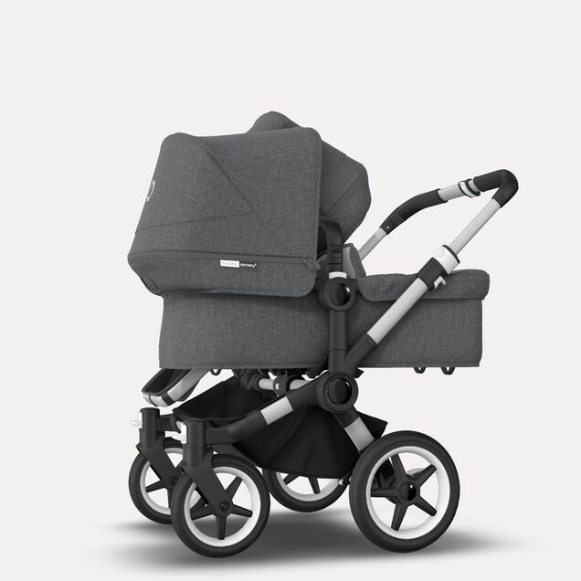 Refurbished Bugaboo Donkey3 duo compl UK ALU/GREY MELANGE-GREY MELANGE - Main Image Slide 1 of 5