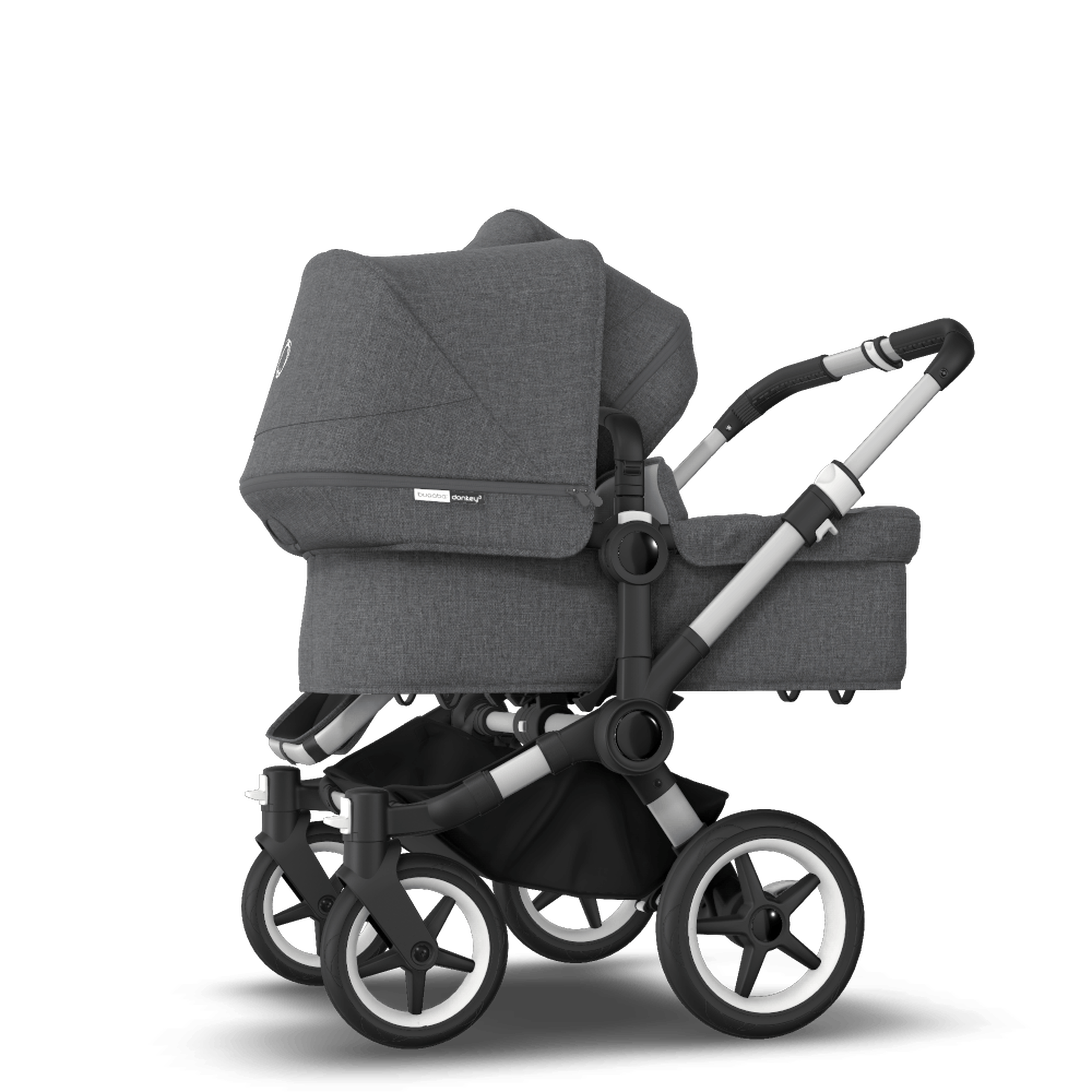Refurbished Bugaboo Donkey3 duo compl UK ALU/GREY MELANGE-GREY MELANGE - Thumbnail Slide 1 van 5