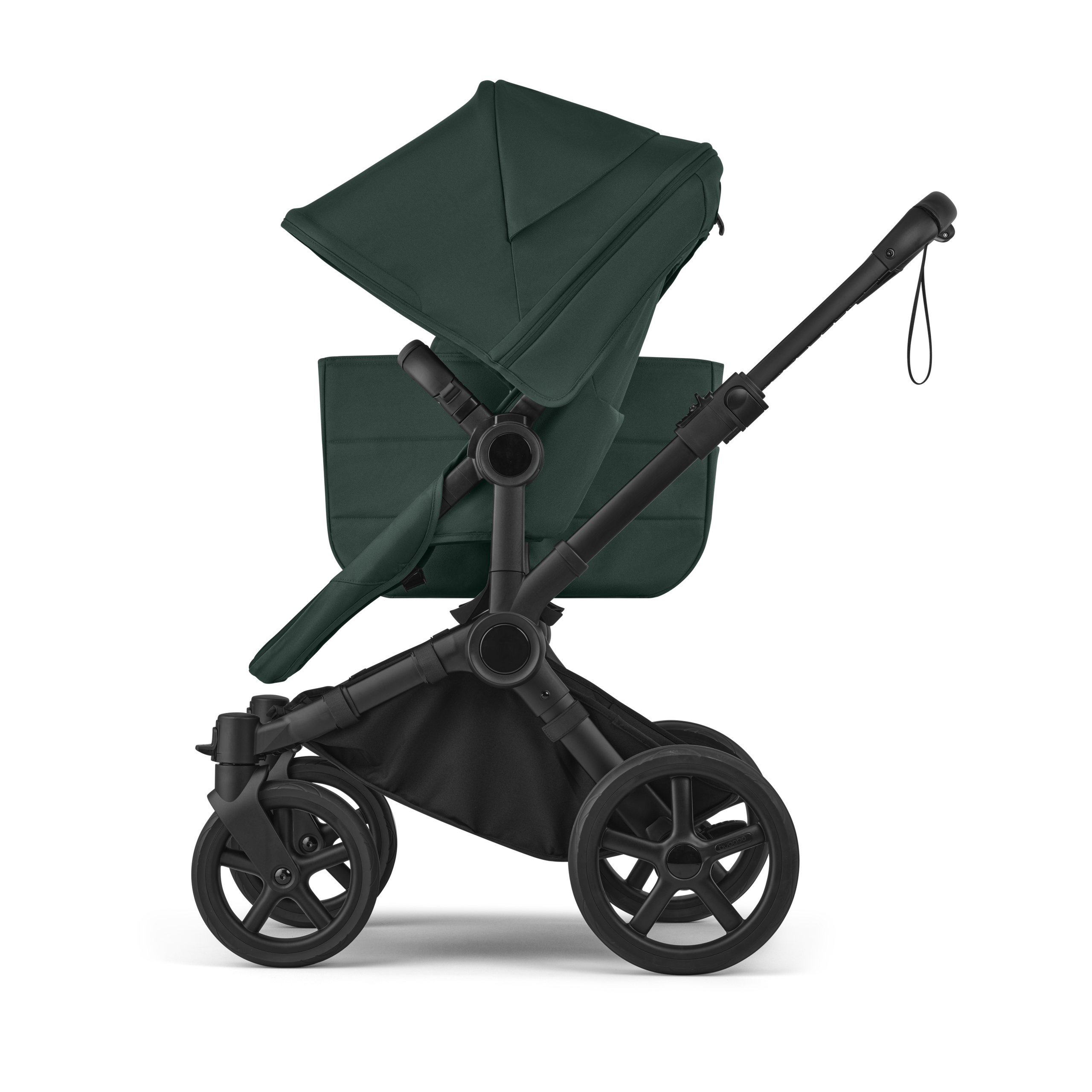 Bugaboo Donkey 6 2-in-1  stroller black base, fern green fabrics, fern green sun canopy - Thumbnail Slide 4 of 10