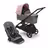 Bugaboo Dragonfly bassinet and seat stroller with black chassis, grey melange fabrics and morning pink sun canopy. - Thumbnail Slide 1 of 15
