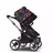 Bugaboo Donkey 5 twin stroller graphite base, midnight black fabrics, art of discovery dark blue sun canopy - Thumbnail Slide 4 of 12