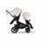 Bugaboo Kangaroo tandem stroller black base, midnight black fabrics, misty white sun canopy - Thumbnail Slide 4 of 18