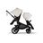Bugaboo Kangaroo tandem stroller black base, midnight black fabrics, misty white sun canopy - Thumbnail Slide 4 of 18