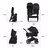 Bugaboo Donkey 6 double stroller black base, moon grey fabrics, moon grey sun canopy - Thumbnail Slide 7 of 9