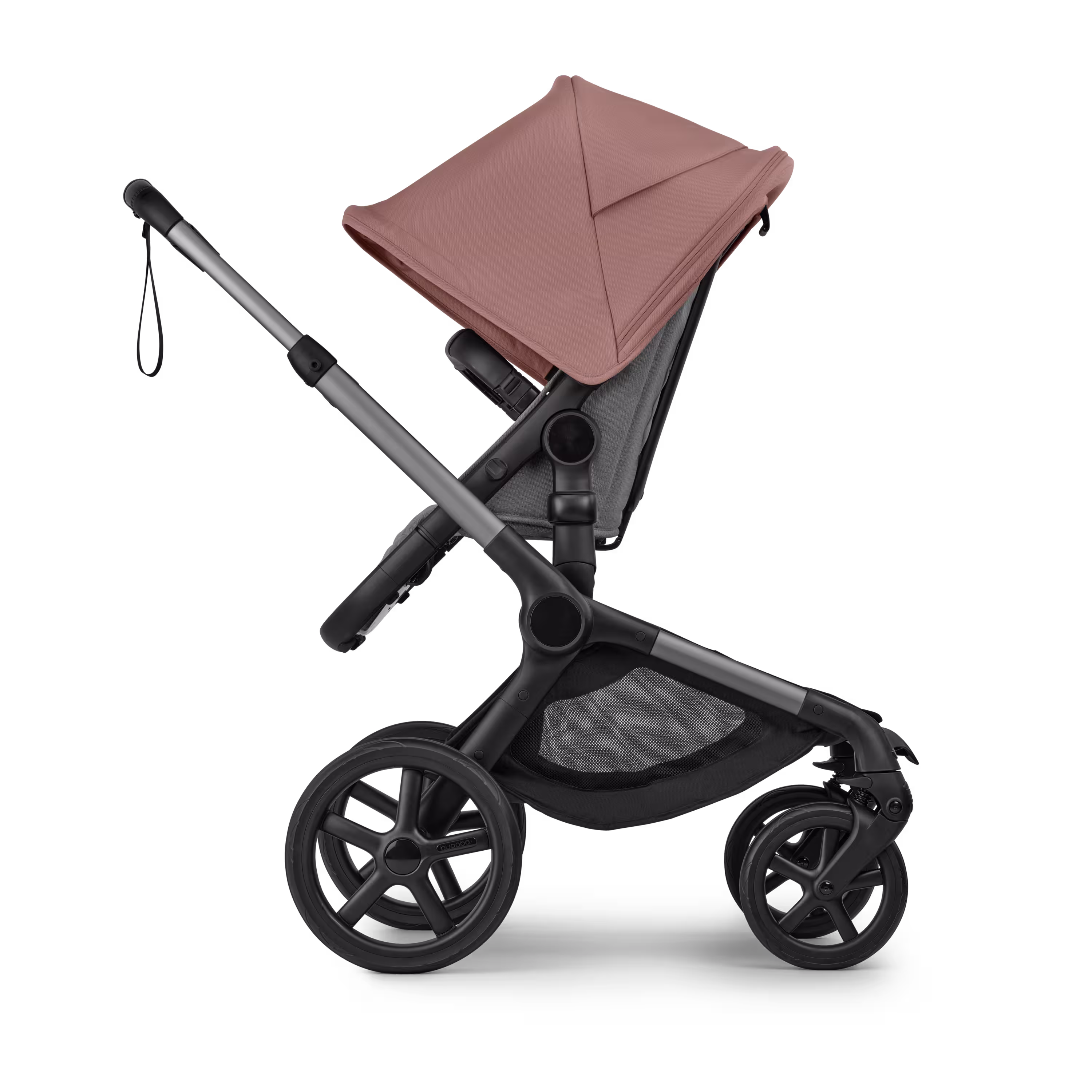 Bugaboo Fox 5 Renew 2-in-1 stroller graphite base, moon grey fabrics, dusty pink sun canopy - Main Modal Image Slide 3 of 12
