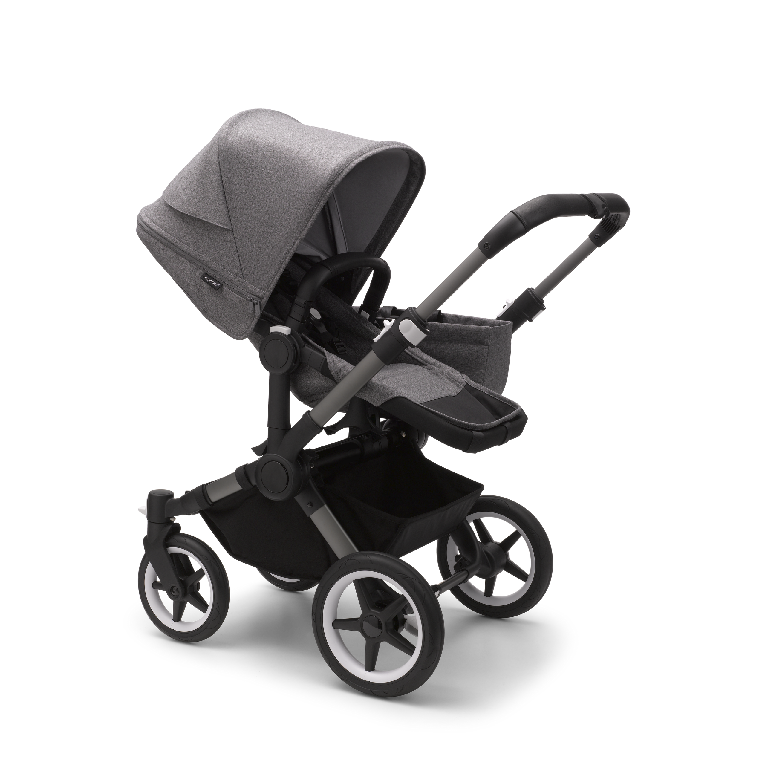 Refurbished Bugaboo Donkey 5 Mono complete UK GRAPHITE/GREY MÉLANGE-GREY MÉLANGE - Thumbnail Slide 2 of 9