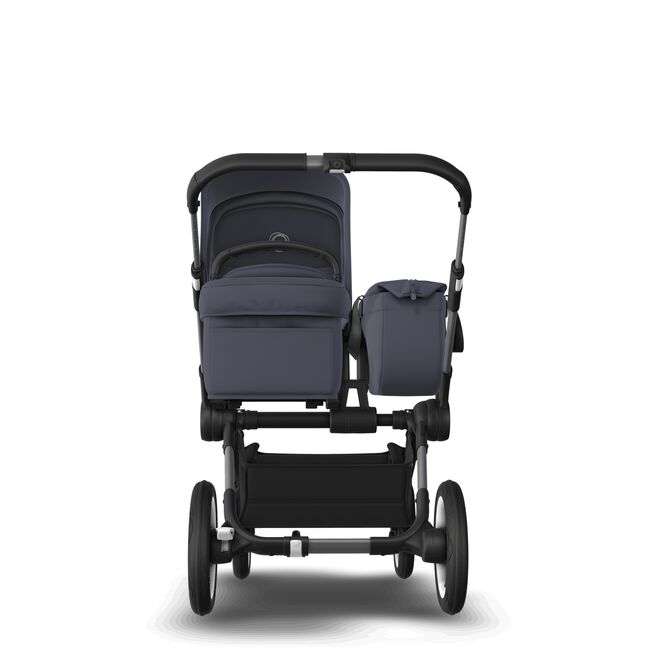Bugaboo Donkey 5 Mono bassinet and seat stroller graphite base, stormy blue fabrics, stormy blue sun canopy