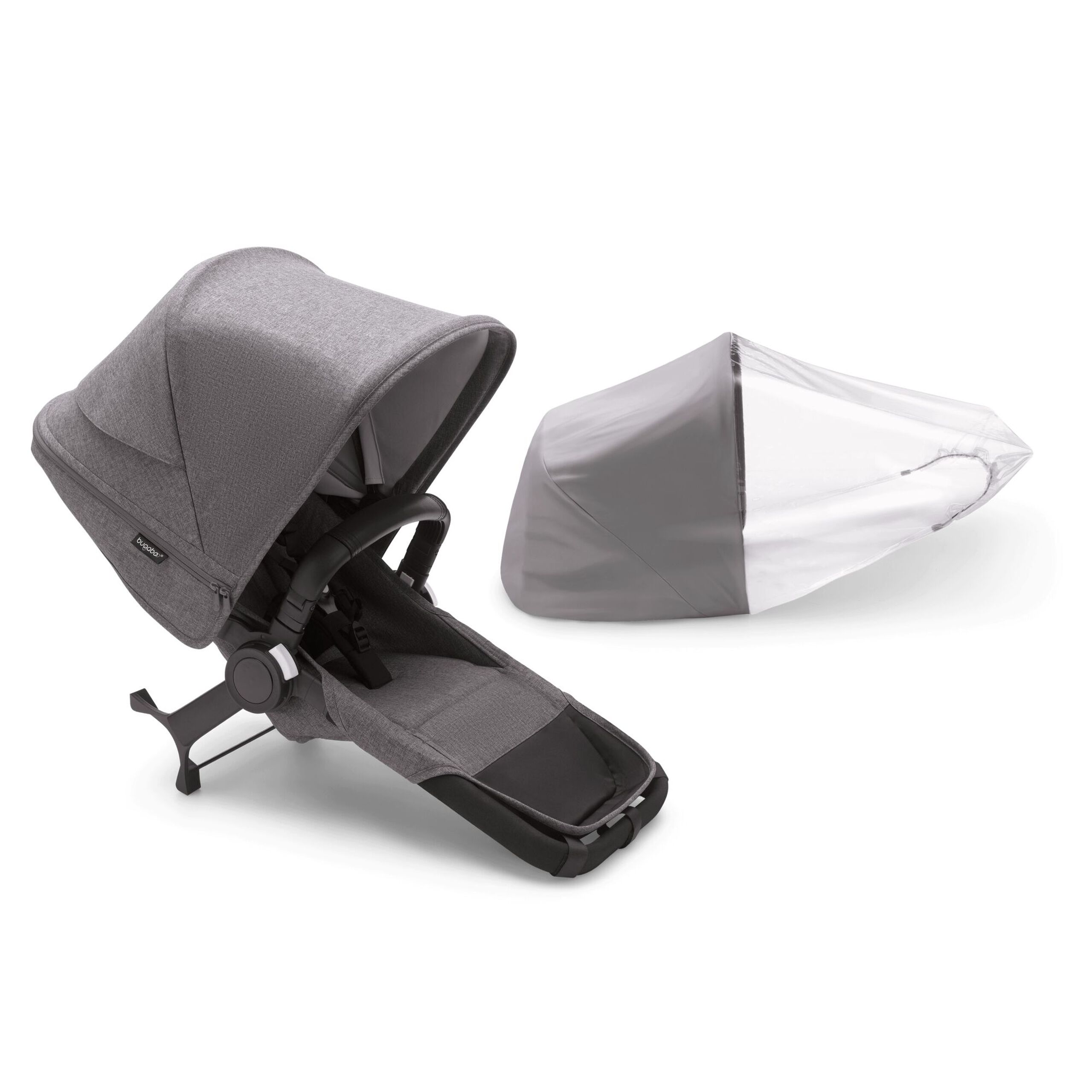 Refurbished Bugaboo Donkey 5 Duo extension complete GREY MÉLANGE-GREY MÉLANGE - Thumbnail Slide 2 van 2