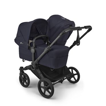 Bugaboo Donkey 6 double stroller black base, deep indigo fabrics, deep indigo sun canopy  - view 2