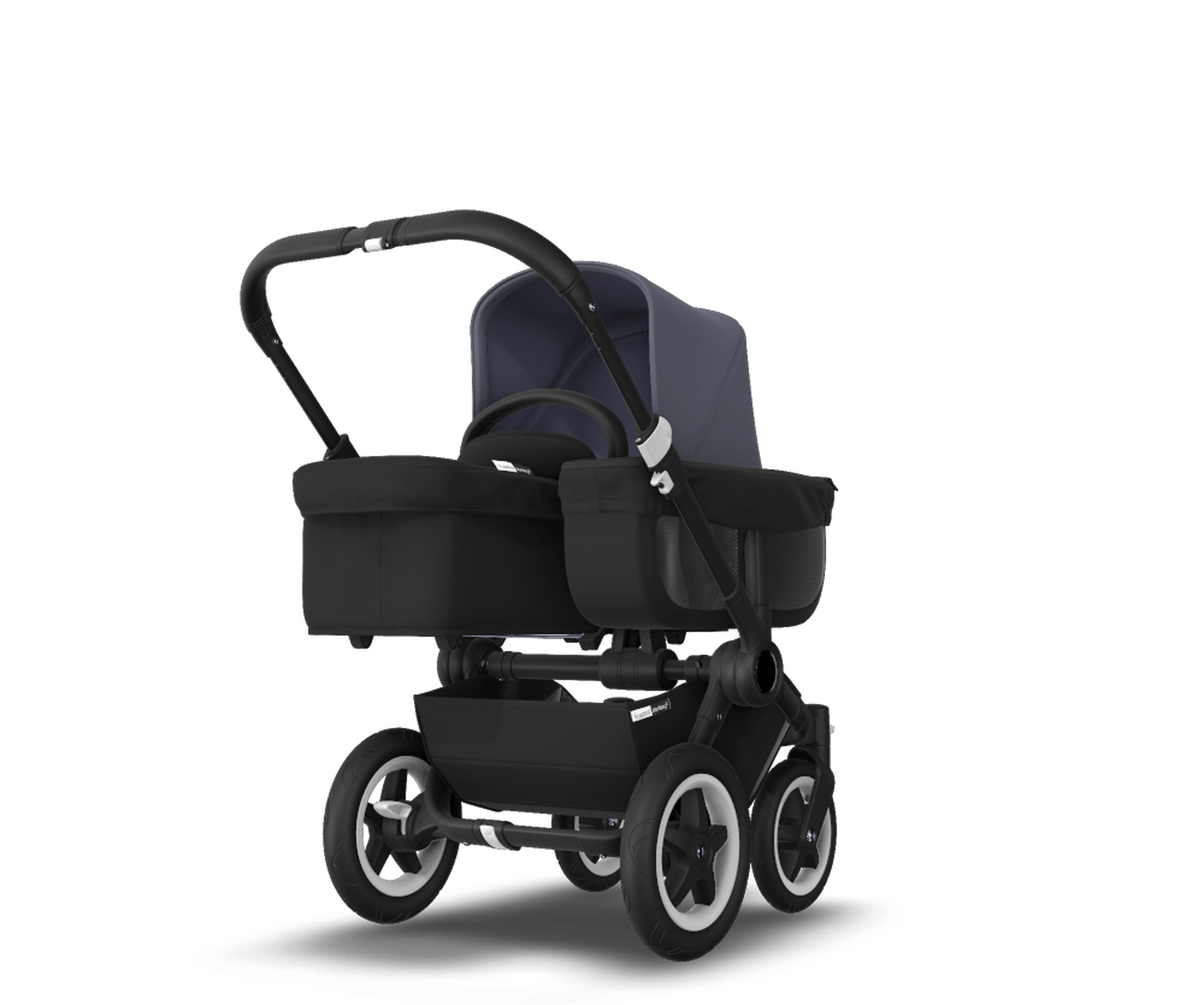 US - D2M stroller bundle, black, black, steel blue - Thumbnail Slide 2 of 4