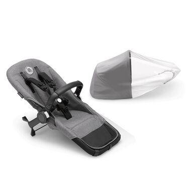 Refurbished Bugaboo Donkey 5 Duo extension set RW fabric US GREY MÉLANGE