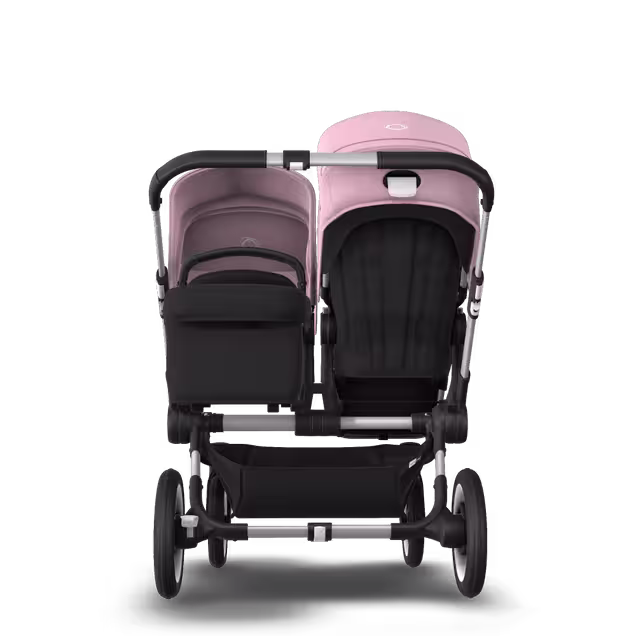 Bugaboo Donkey 3 Duo seat and bassinet stroller soft pink sun canopy, black fabrics, aluminium base - Main Image Slide 3 of 5