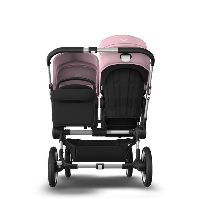 Bugaboo Donkey 3 Duo seat and bassinet stroller soft pink sun canopy, black fabrics, aluminium base - Main Image Slide 3 van 5