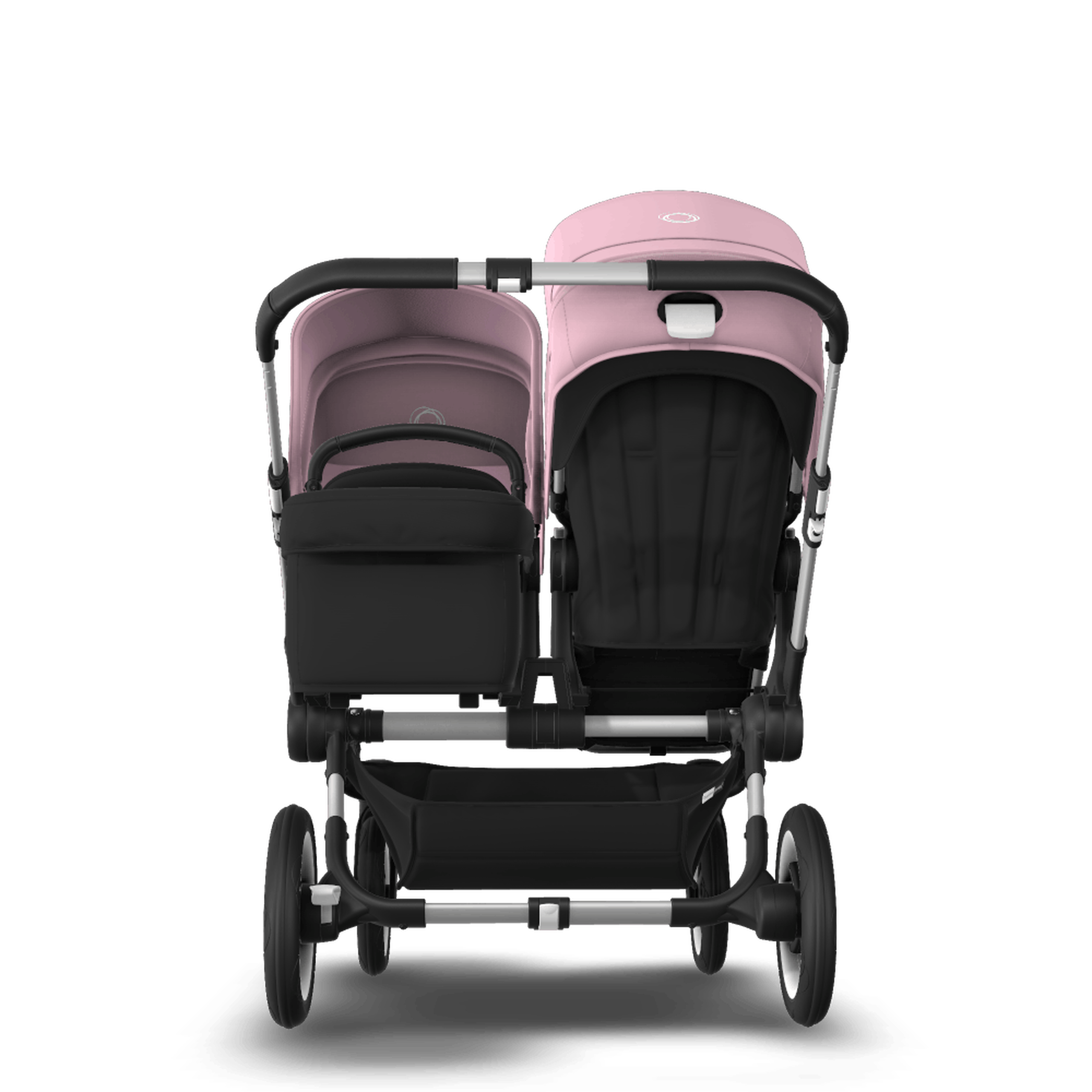 Bugaboo Donkey 3 Duo seat and bassinet stroller soft pink sun canopy, black fabrics, aluminium base - Thumbnail Slide 3 of 5