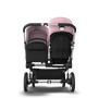 Bugaboo Donkey 3 Duo seat and bassinet stroller soft pink sun canopy, black fabrics, aluminium base - Thumbnail Slide 3 van 5