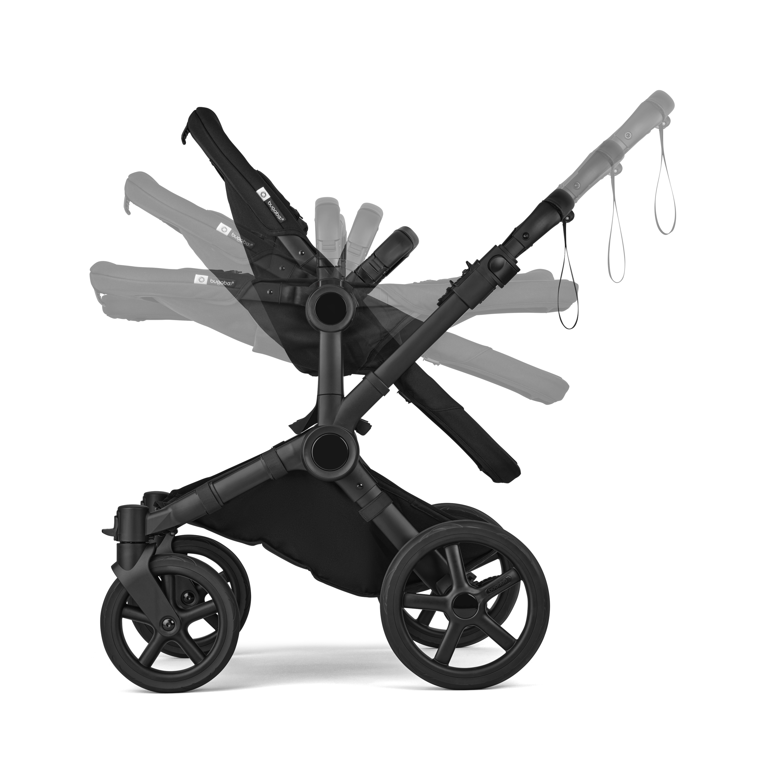Bugaboo Donkey 6 2-in-1  pushchair black base, cocoa brown fabrics, cocoa brown sun canopy - Thumbnail Slide 8 of 9