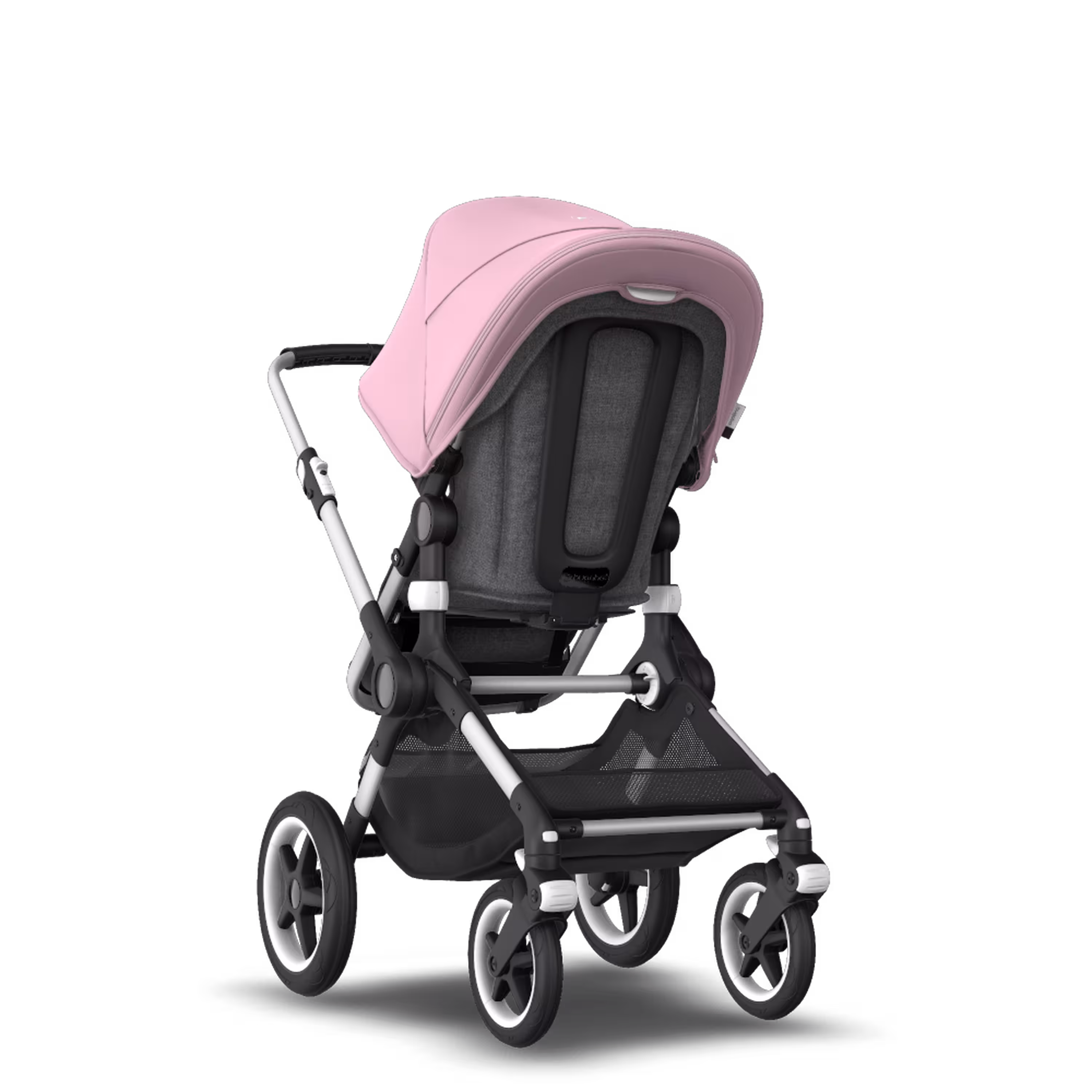 Bugaboo Fox 2 seat and carrycot pushchair soft pink sun canopy, grey melange fabrics, aluminium base - Main Modal Image Slide 5 of 10
