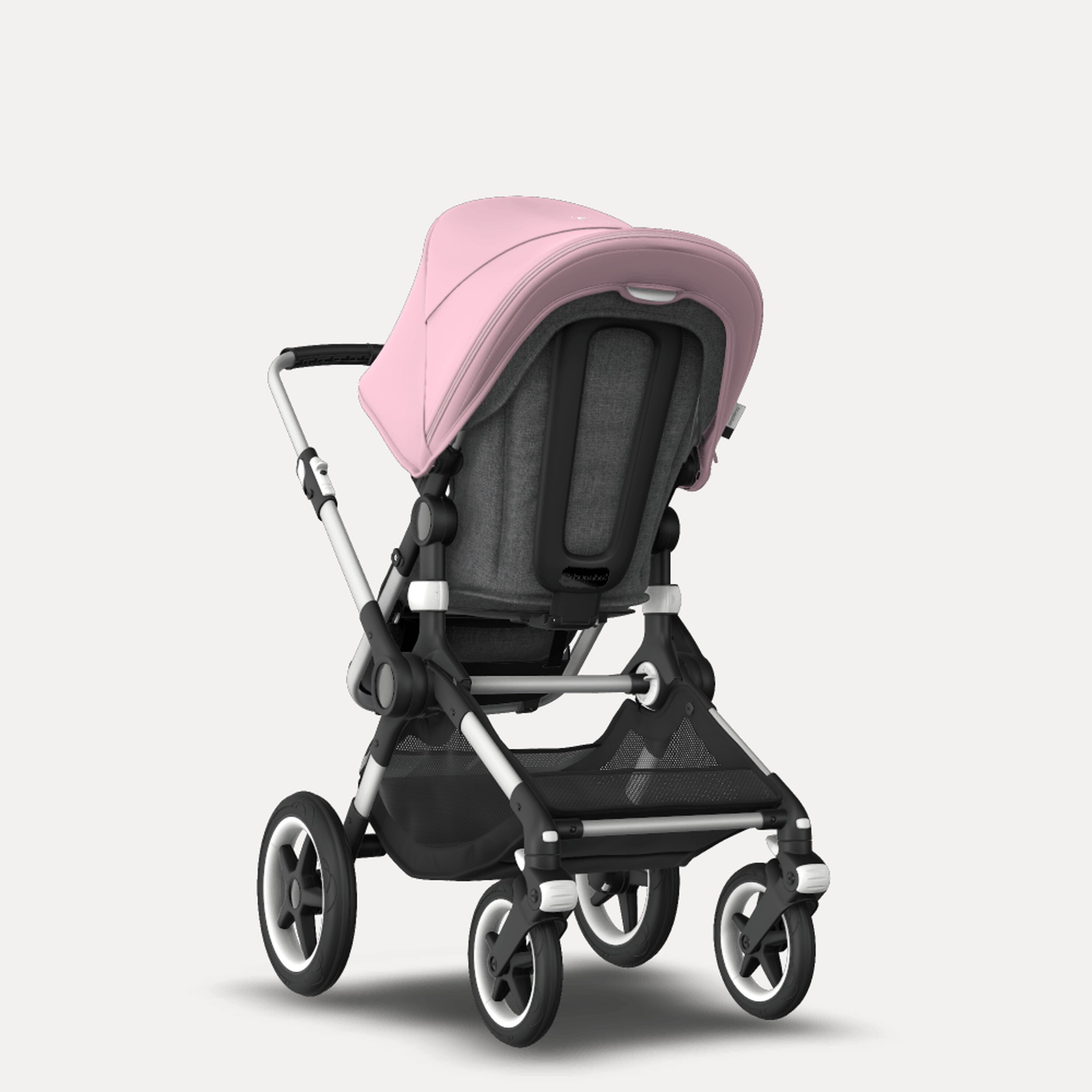 Bugaboo Fox 2 seat and carrycot pushchair soft pink sun canopy, grey melange fabrics, aluminium base - Main Modal Image Slide 5 of 10
