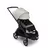 Bugaboo Dragonfly seat stroller with black chassis, grey melange fabrics and misty white sun canopy. The sun canopy is fully extended. - Thumbnail Slide 3 of 16