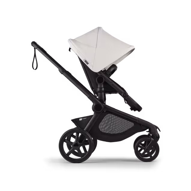 Bugaboo Kangaroo seat-only stroller black base, midnight black fabrics, misty white sun canopy - Main Image Slide 2 of 11
