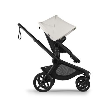 Bugaboo Kangaroo seat-only stroller black base, midnight black fabrics, misty white sun canopy - view 2