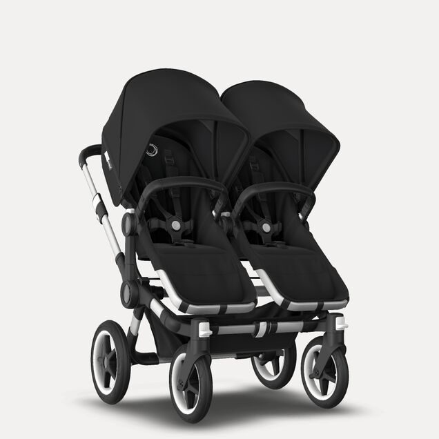 Bugaboo Donkey 3 Twin travel system black sun canopy, black fabrics, aluminium base - Main Image Slide 12 of 15