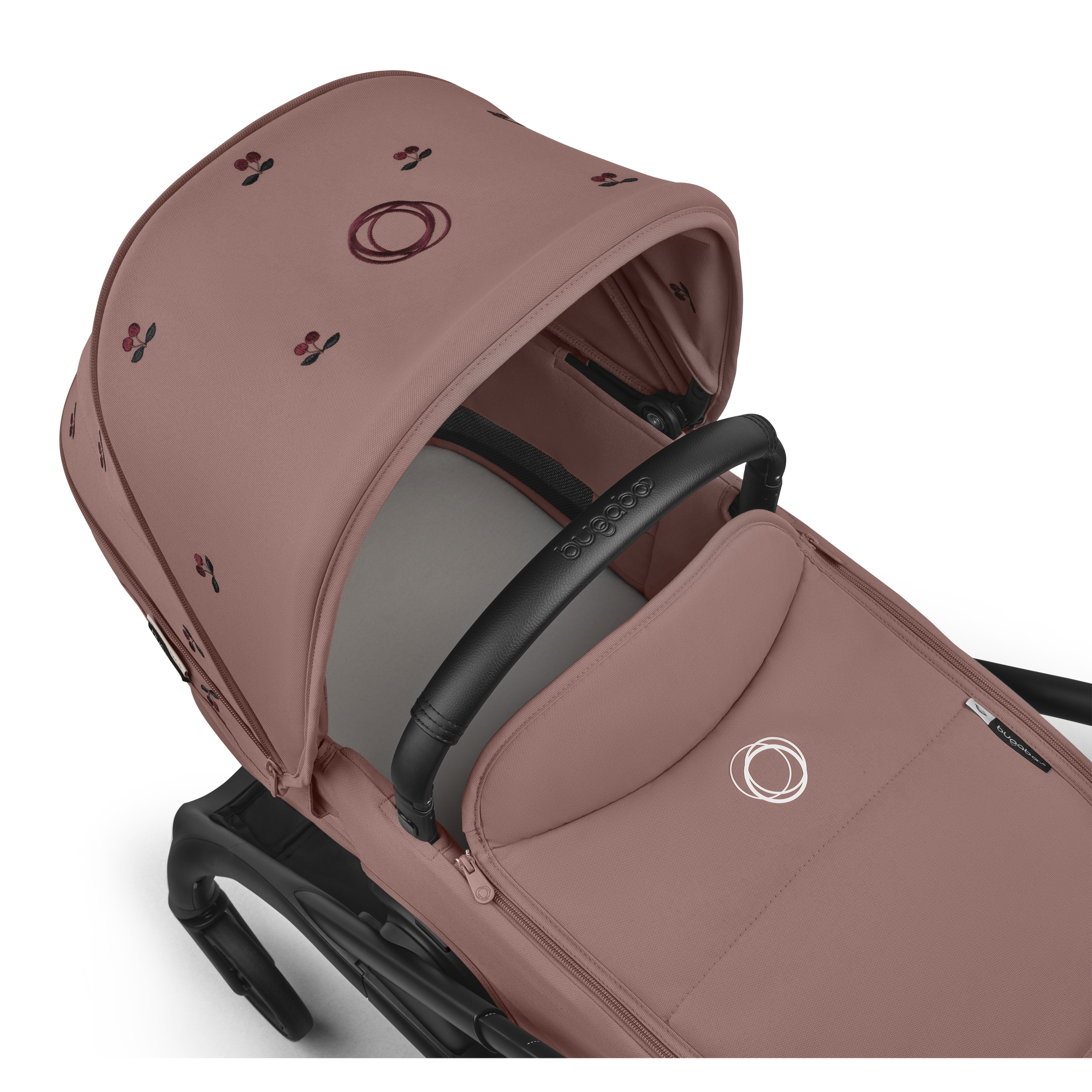 Bugaboo x Konges SlØjd limited edition Dragonfly Plus 2-in-1 stroller black base, dusty pink fabrics, dusty pink sun canopy - Thumbnail Slide 7 of 10