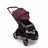 Bugaboo Dragonfly seat stroller black base, grey melange fabrics, dark cherry red sun canopy - Thumbnail Slide 3 of 16