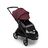 Bugaboo Dragonfly seat stroller black base, grey melange fabrics, dark cherry red sun canopy - Thumbnail Slide 3 of 16