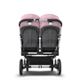Bugaboo Donkey 3 Twin seat and carrycot pushchair soft pink sun canopy, grey melange fabrics, aluminium base - Thumbnail Slide 7 of 9
